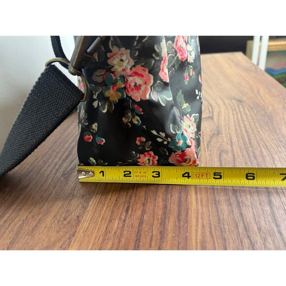 Cath Kidston Kingswood Rose Busy Bag Charcoal Coated Canvas Crossbody Purse - Picture 6 of 11